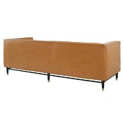 Channel tufted vegan leather sofa in tan finish by Modway additional picture 4