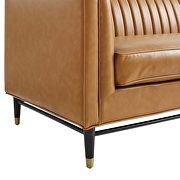 Channel tufted vegan leather sofa in tan finish by Modway additional picture 6