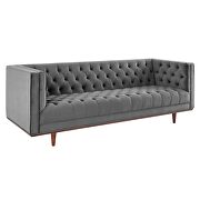 Tufted performance velvet sofa in gray finish by Modway additional picture 2