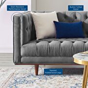 Tufted performance velvet sofa in gray finish by Modway additional picture 7