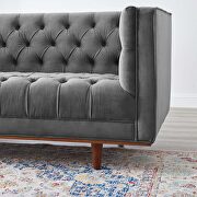Tufted performance velvet sofa in gray finish by Modway additional picture 8