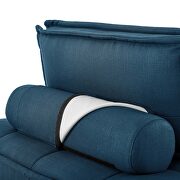 Tufted fabric armless chair in azure additional photo 5 of 8