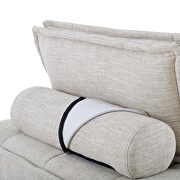 Tufted fabric armless chair in beige additional photo 5 of 8
