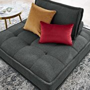 Tufted fabric armless chair in gray additional photo 2 of 8