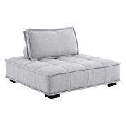 Tufted fabric armless chair in light gray by Modway additional picture 9