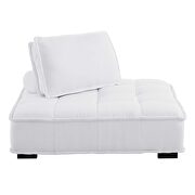 Tufted fabric armless chair in white by Modway additional picture 7