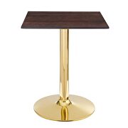 Square dining table in gold cherry walnut by Modway additional picture 6