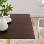 Square dining table in gold cherry walnut by Modway additional picture 3
