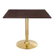 Square dining table in gold cherry walnut by Modway additional picture 6