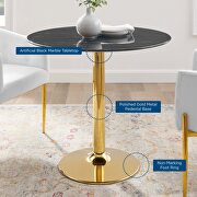 Artificial marble dining table in gold black by Modway additional picture 2