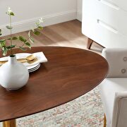 Oval dining table in gold walnut by Modway additional picture 3