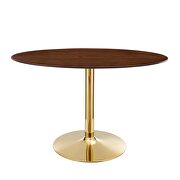 Oval dining table in gold walnut by Modway additional picture 6