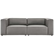Vegan leather 2-piece sectional sofa loveseat in gray by Modway additional picture 2