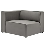 Vegan leather 2-piece sectional sofa loveseat in gray by Modway additional picture 3