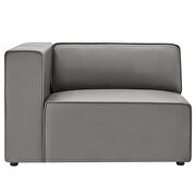 Vegan leather 2-piece sectional sofa loveseat in gray by Modway additional picture 4