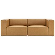 Vegan leather 2-piece sectional sofa loveseat in tan by Modway additional picture 3