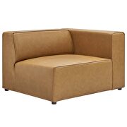 Vegan leather 2-piece sectional sofa loveseat in tan by Modway additional picture 8