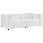 Vegan leather 2-piece sectional sofa loveseat in white by Modway additional picture 2