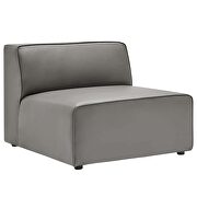 Vegan leather 3-piece sectional sofa in gray additional photo 3 of 12
