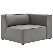 Vegan leather 3-piece sectional sofa in gray additional photo 4 of 12