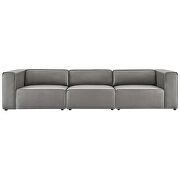 Vegan leather 3-piece sectional sofa in gray by Modway additional picture 9