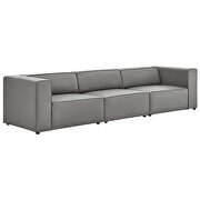 Vegan leather 3-piece sectional sofa in gray by Modway additional picture 10
