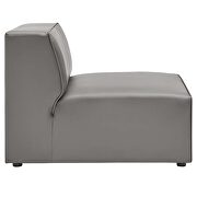 Vegan leather sofa and ottoman set in gray additional photo 3 of 13