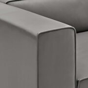 Vegan leather sofa and ottoman set in gray additional photo 4 of 13