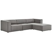 Vegan leather sofa and ottoman set in gray by Modway additional picture 10