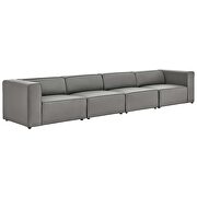 Vegan leather 4-piece sectional sofa in gray by Modway additional picture 10