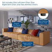 Vegan leather 4-piece sectional sofa in tan by Modway additional picture 11