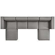 Vegan leather 4-piece sofa and 2 ottomans set in gray by Modway additional picture 9