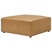 Vegan leather 4-piece sofa and 2 ottomans set in tan by Modway additional picture 14