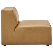 Vegan leather 4-piece sofa and 2 ottomans set in tan by Modway additional picture 3