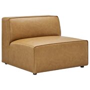 Vegan leather 4-piece sofa and 2 ottomans set in tan by Modway additional picture 4