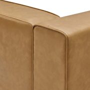 Vegan leather 4-piece sofa and 2 ottomans set in tan additional photo 5 of 13