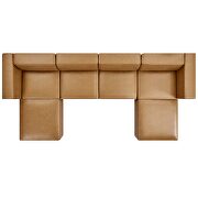Vegan leather 4-piece sofa and 2 ottomans set in tan by Modway additional picture 9