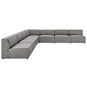 Vegan leather 7-piece sectional sofa in gray by Modway additional picture 9