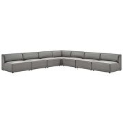 Vegan leather 7-piece sectional sofa in gray by Modway additional picture 10