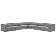 Vegan leather 7-piece sectional sofa in gray by Modway additional picture 10
