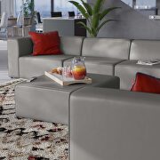 Vegan leather 8-piece sectional sofa set in gray finish by Modway additional picture 15