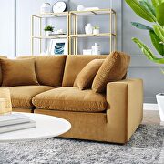 Down filled overstuffed performance velvet loveseat in cognac by Modway additional picture 2