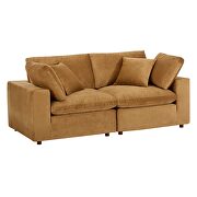 Down filled overstuffed performance velvet loveseat in cognac by Modway additional picture 8