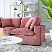 Down filled overstuffed performance velvet loveseat in dusty rose by Modway additional picture 2