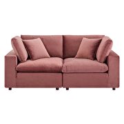Down filled overstuffed performance velvet loveseat in dusty rose by Modway additional picture 7