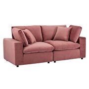 Down filled overstuffed performance velvet loveseat in dusty rose by Modway additional picture 8