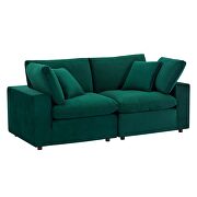 Down filled overstuffed performance velvet loveseat in green by Modway additional picture 8