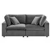 Down filled overstuffed performance velvet loveseat in gray by Modway additional picture 7