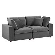 Down filled overstuffed performance velvet loveseat in gray by Modway additional picture 8