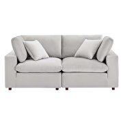 Down filled overstuffed performance velvet loveseat in light gray by Modway additional picture 7